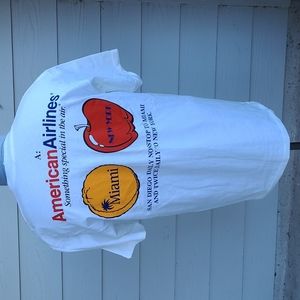 AMERICAN AIRLINES Miami to New York Single Stitch XL Mens Shirt‎ RARE VTG 90s